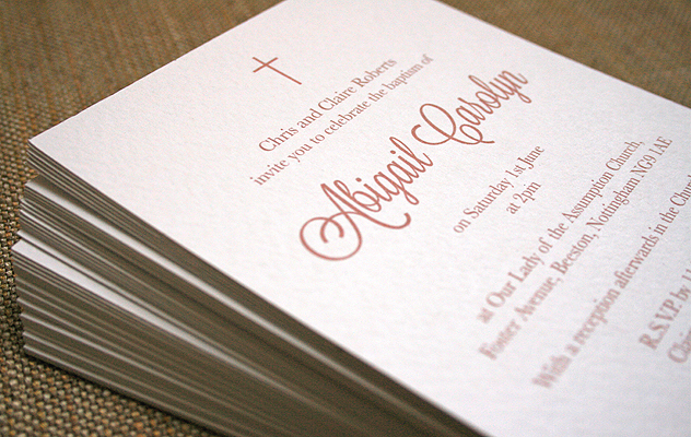 simple  and elgant baptism invitation