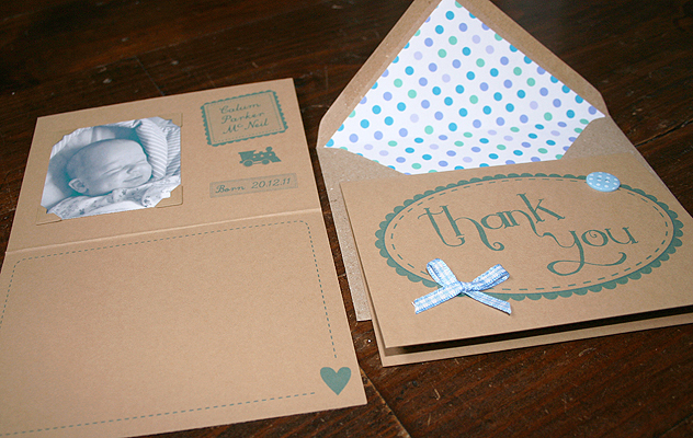 baby announcement thank you card train polka dots