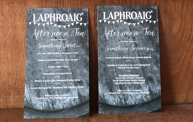 Laphroaig Feis Ile 2017 Afternoon Tea Menus