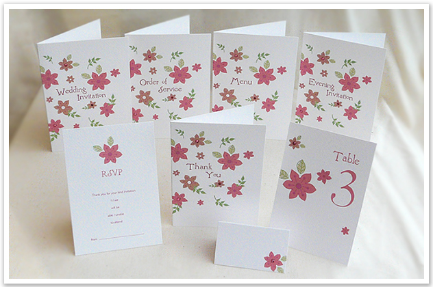 bright and colourful pink flower wedding stationery design spring summer wedding