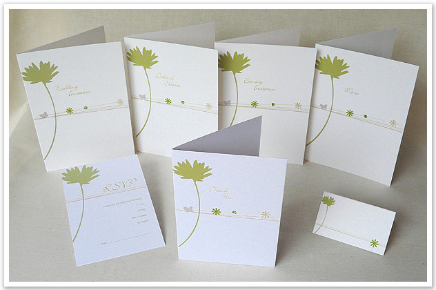 wedding stationery green floral range fresh Spring design