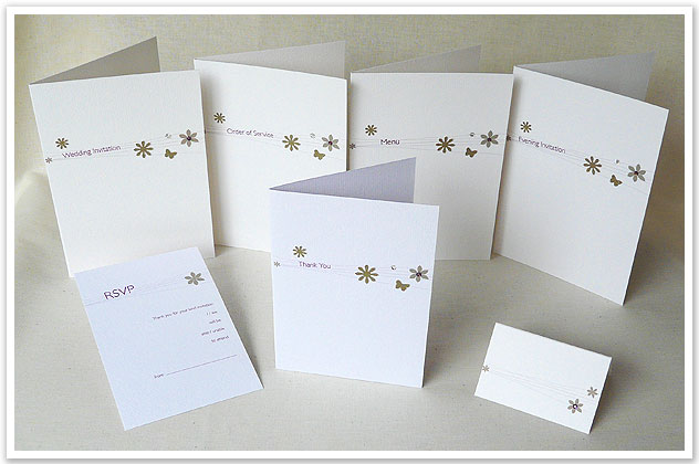 wedding stationery linear jewels range gold purple