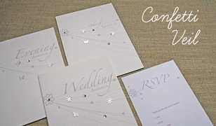 Confetti Veil Wedding Invitations