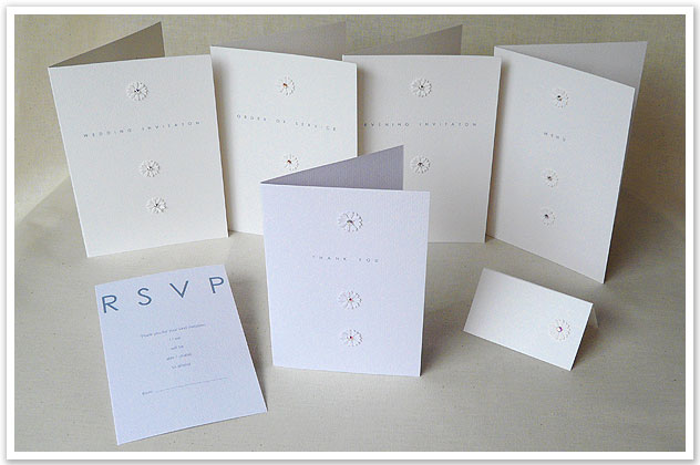 wedding stationery sophisticated daisies range modern simple design