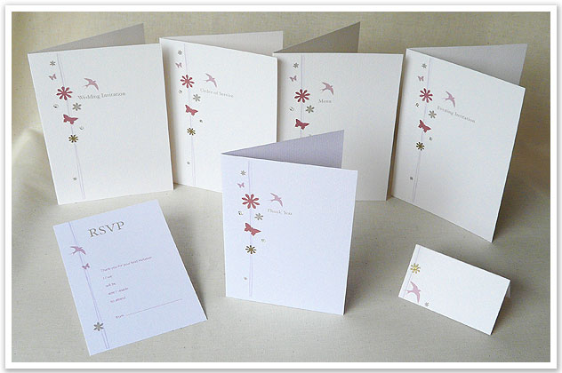 wedding stationery wedding charms range butterflies and birds
