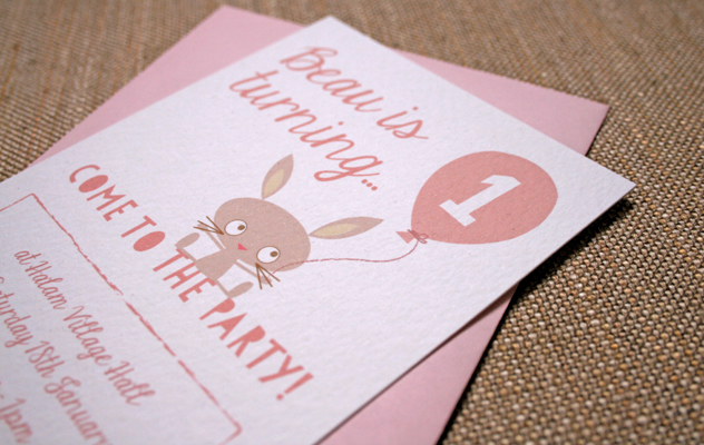 Beau's first birthday party invitations