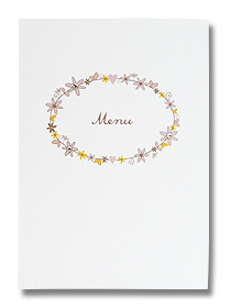 daisy chain design wedding menu