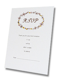 rsvp cards daisy chain floral ring with daisies wedding