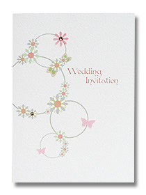 green floral wedding invitation fresh Spring design