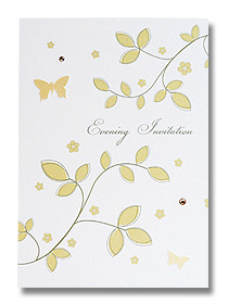 gold leaf evening invitations