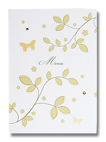 gold leaves wedding menus