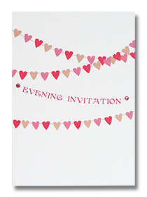 heart bunting wedding evening invitations