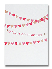 order of service heart shaped bunting wedding stationery