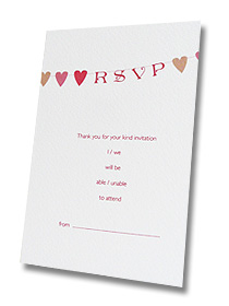 heart bunting rsvp cards wedding summer