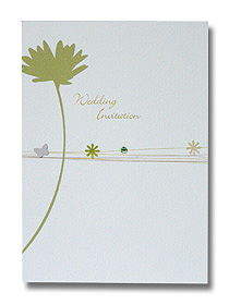 green floral wedding invitation fresh Spring design