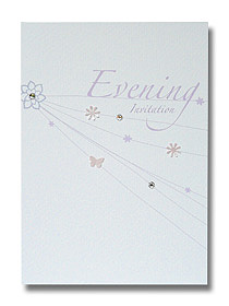 confetti veil evening invitation delicate pastel design