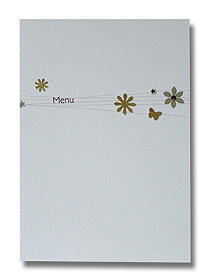 linear jewels Wedding menu gold purple