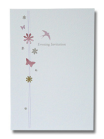 wedding charms evening invitation butterflies and birds