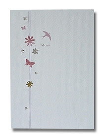 wedding charms menu butterflies and birds