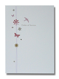 weding charms order of service butterflies and birds