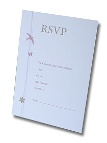 wedding charms rsvp postcard butterflies and birds
