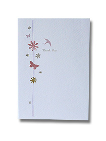 wedding charms thank you card butterflies and birds