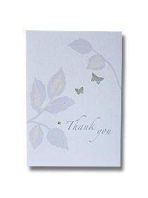 silver leaf thank you card