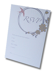 silver floral ring rsvp postcard vintage antique style wedding stationery