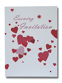 lovehearts evening invitation red confetti design
