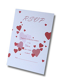 lovehearts RSVP red confetti design