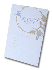 gold floral ring rsvp postcard vintage antique style wedding stationery