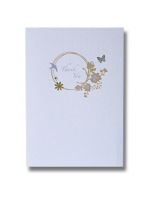 gold floral ring thank you card vintage antique style wedding stationery
