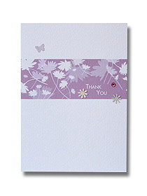 wedding band thank you card contemporary floral print