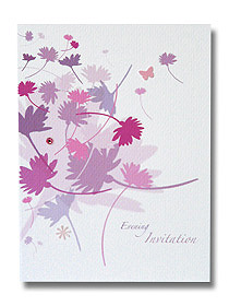 flowing flowers evening invitation colourful floral design