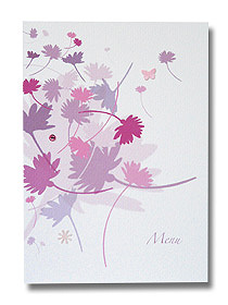 flowing flowers menu colourful floral design