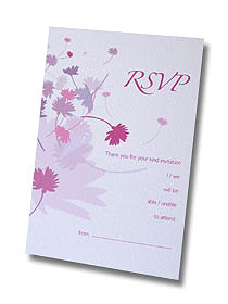 flowing flowers rsvp postcard colourful floral design