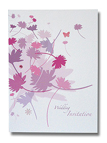 flowing flowers wedding invitation colourful floral design