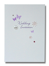 butterfly button wedding invitation purple butterflies