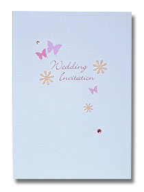 butterfly button wedding invitation pink butterflies