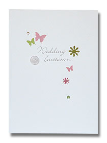 butterfly and button invitation spring colours