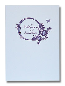 purple floral ring wedding invitation vintage antique style wedding stationery
