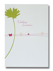green floral wedding invitation fresh Spring design