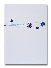 linear jewels wedding invitation royal blue