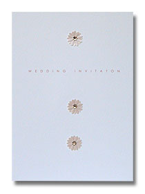 pale pink sophisticated daisies wedding invitation modern simple design