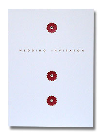 maroon red sophisticated daisies wedding invitation modern simple design