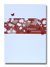 wedding band wedding invitation contemporary floral print maroon red