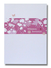 wedding band wedding invitation contemporary floral print pink