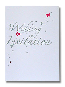 wedding sparkle wedding invitation silver cerise